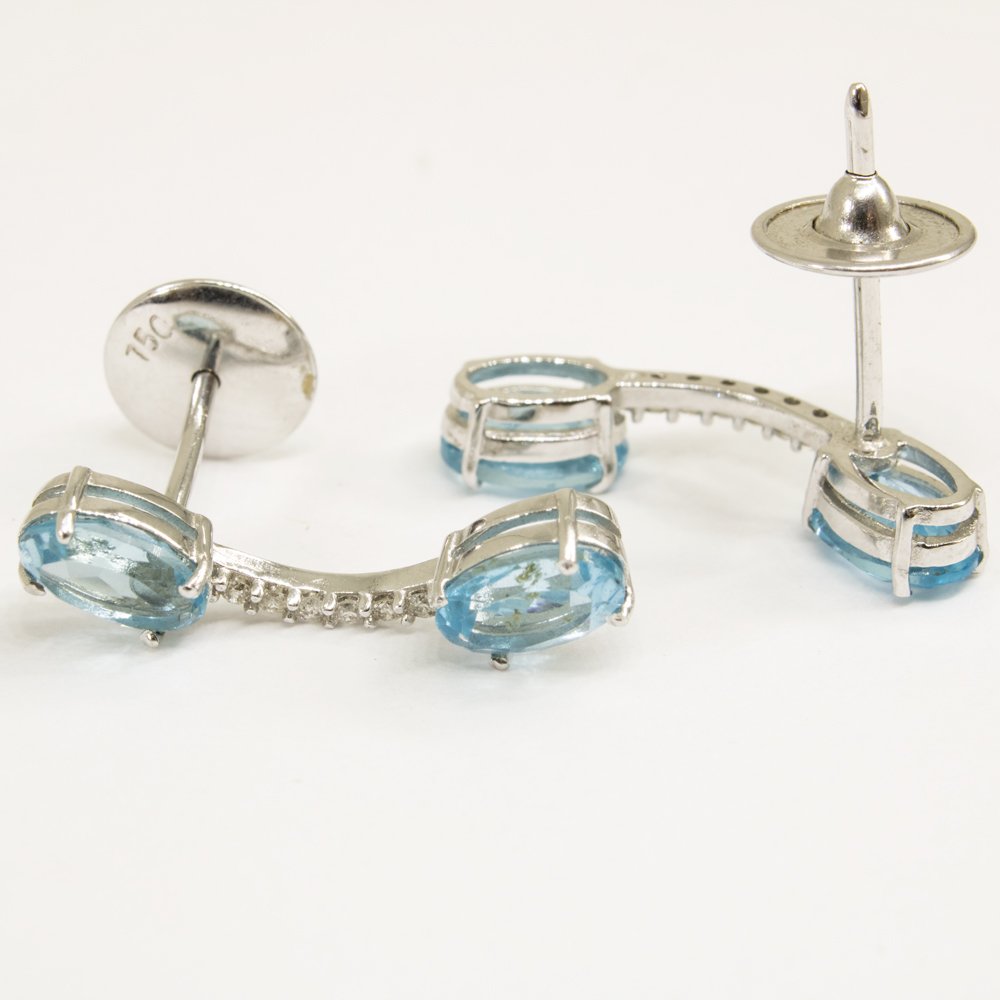 Brinco Arco diamantes e Topázio Suisse 