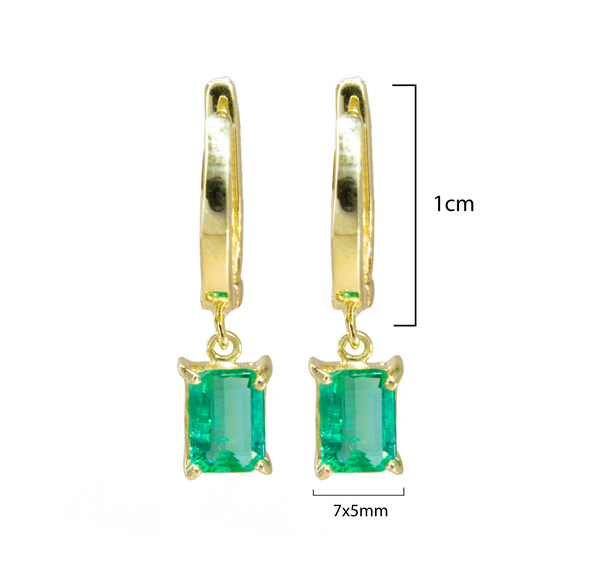 Brinco Argola Carrés Esmeraldas