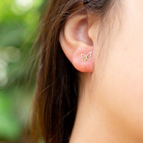 Brinco Borboletinha Ouro 18K
