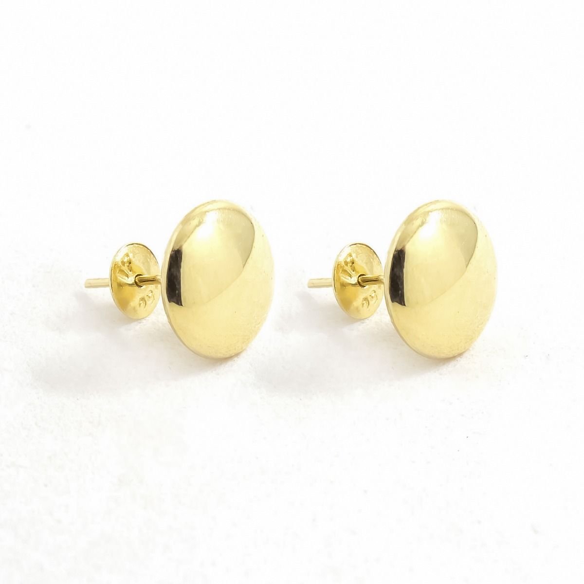 Brinco Botão Ouro 18 K 