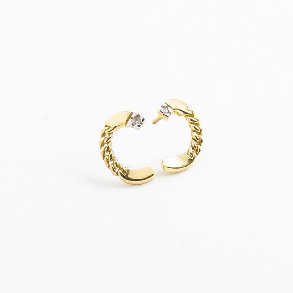 Brinco Chain Ouro 18K Diamante