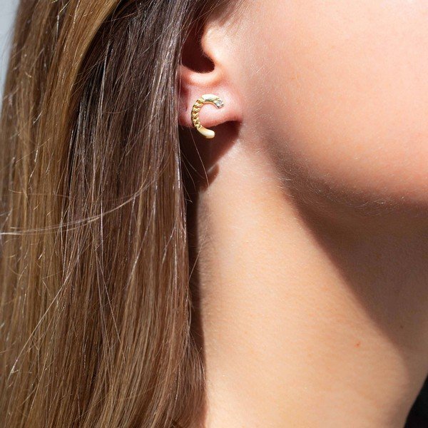 Brinco Chain Ouro 18K Diamante