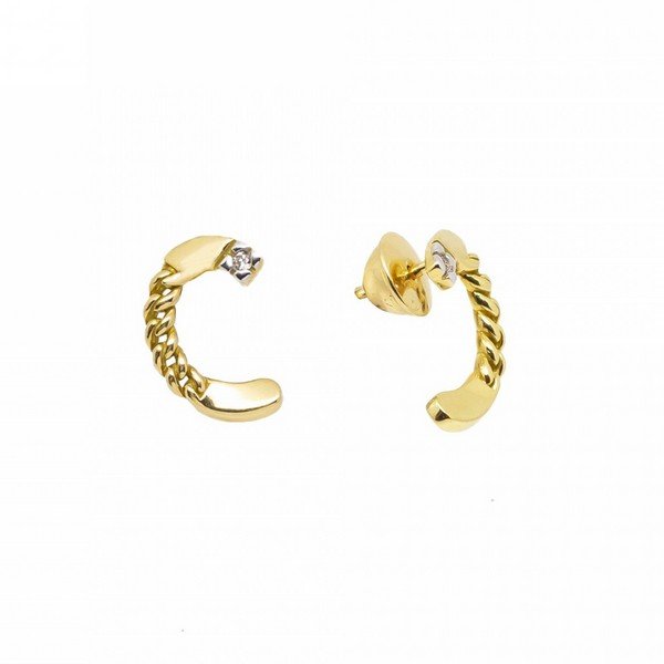 Brinco Chain Ouro 18K Diamante
