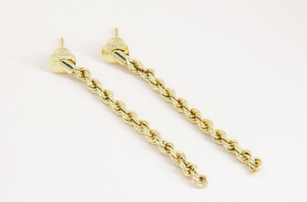 Brinco Cordão Torcido Ouro 18k