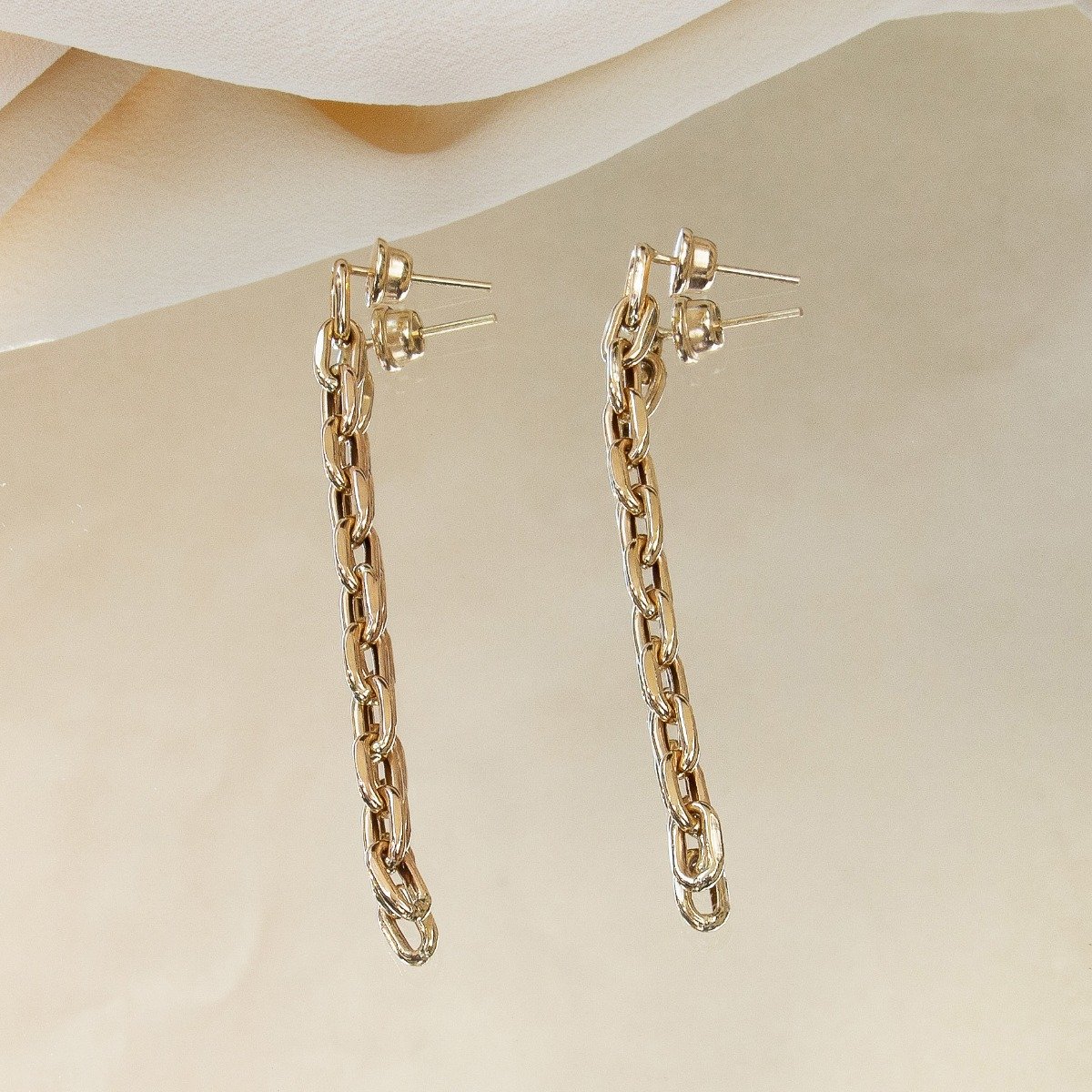 Brinco Corrente Longa Ouro 18K 