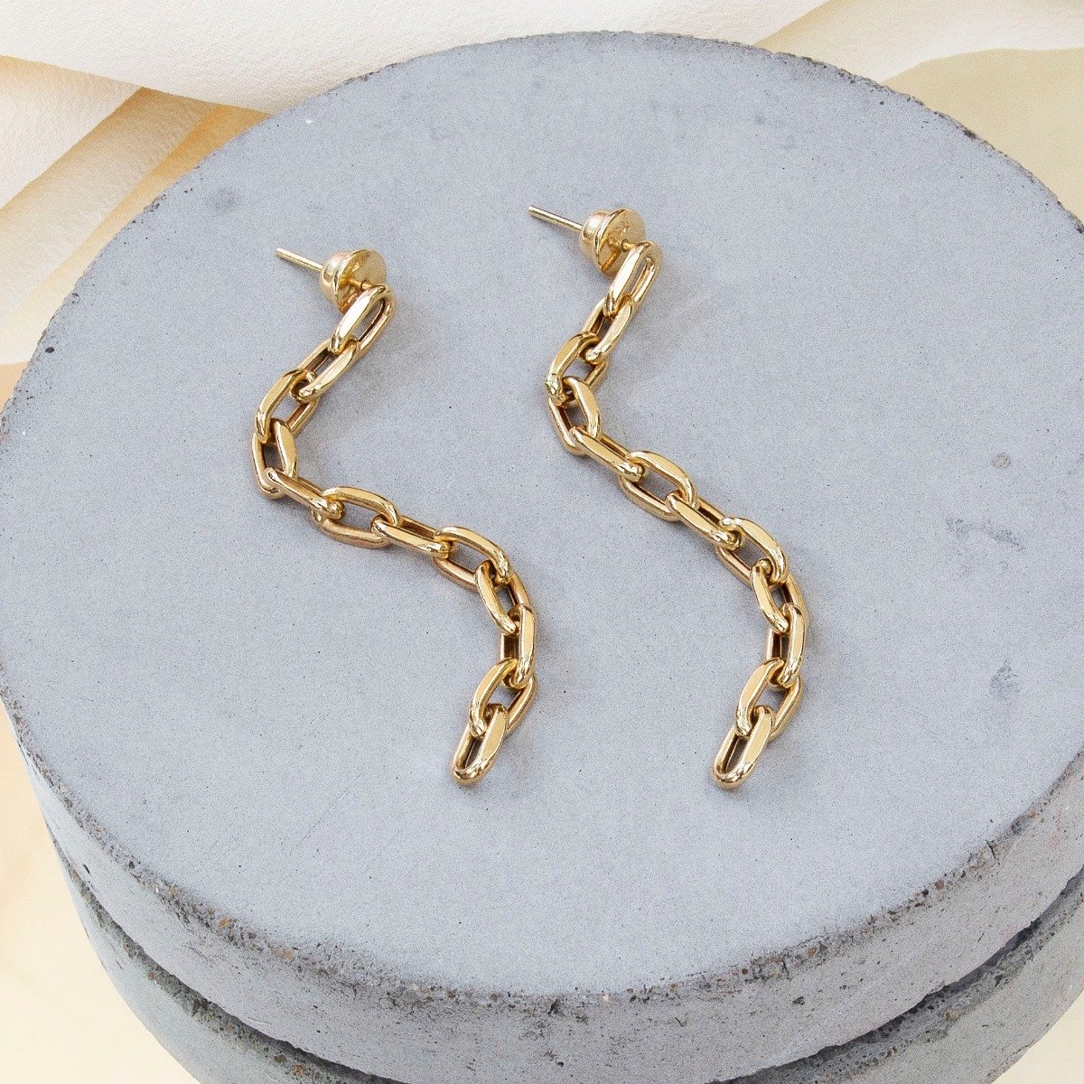 Brinco Corrente Longa Ouro 18K 
