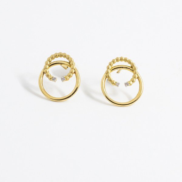 Brinco Double Hoop Diamantes
