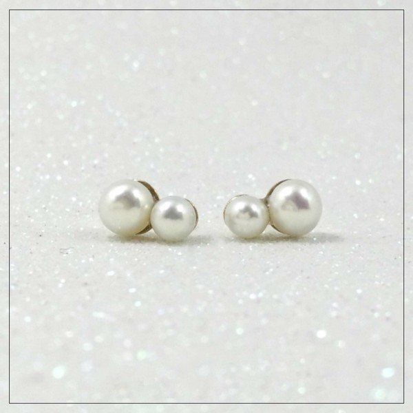 Brinco Double Pearls