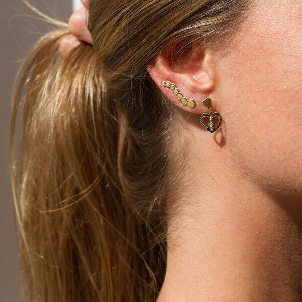 Brinco Earcuff Bolinhas e Plaquinhas
