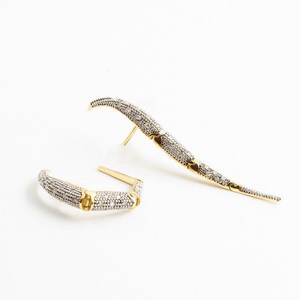 Brinco Escamas Dobráveis Diamantes