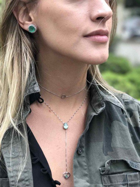 Brinco Esmeralda Coroa Diamantes Removível