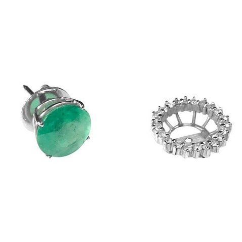 Brinco Esmeralda Coroa Diamantes Removível