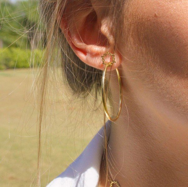 Brinco Estrela Coexist Ouro 18k