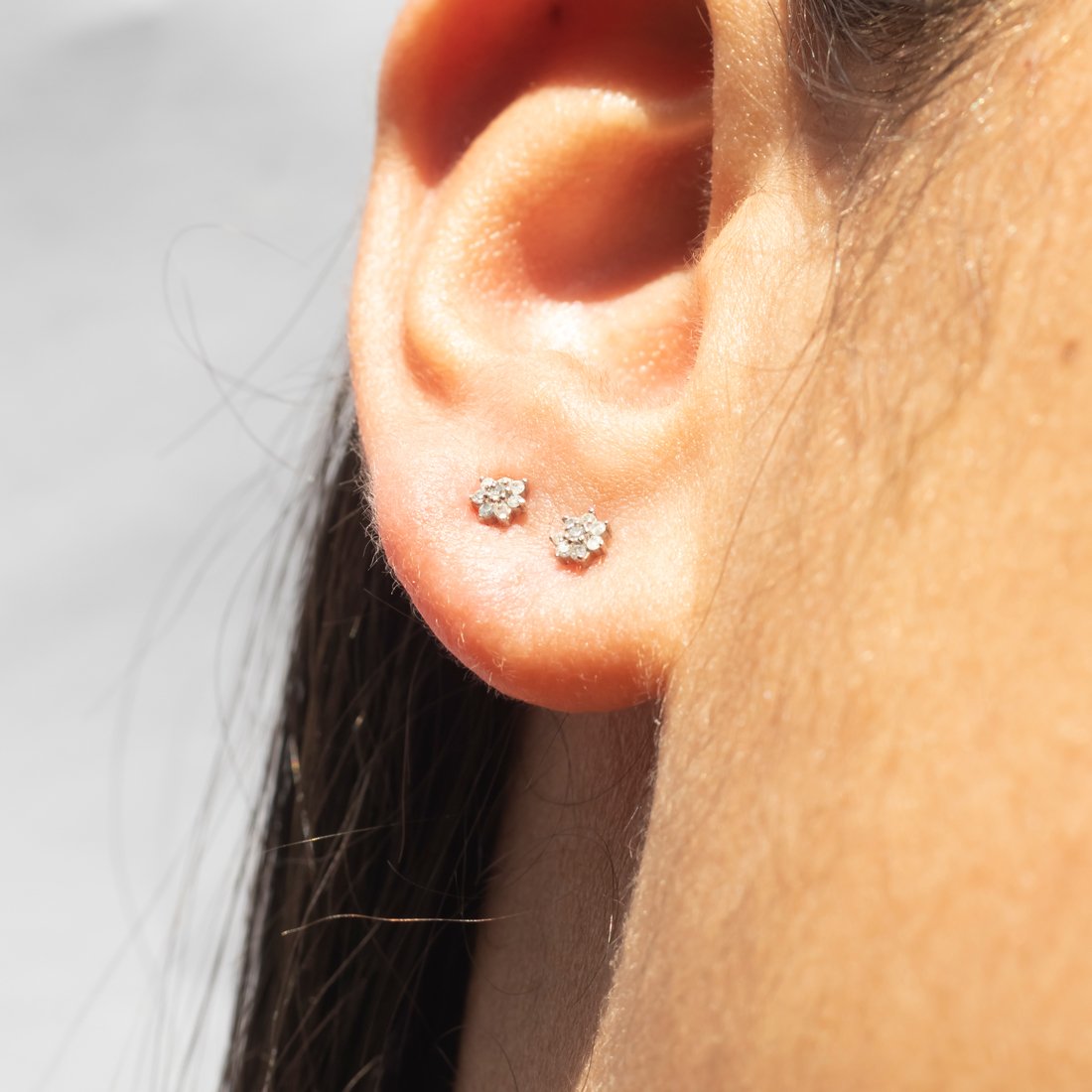 Brinco Florzinha Diamantes