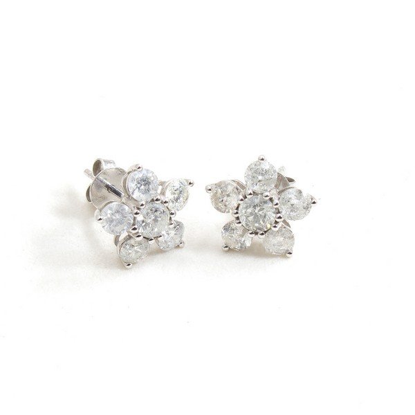 Brinco Flower Diamantes Extras 