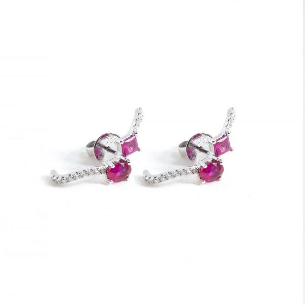 Brinco Garra Beauté Rubi Diamantes