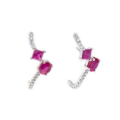 Brinco Garra Beauté Rubi Diamantes