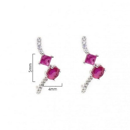 Brinco Garra Beauté Rubi Diamantes