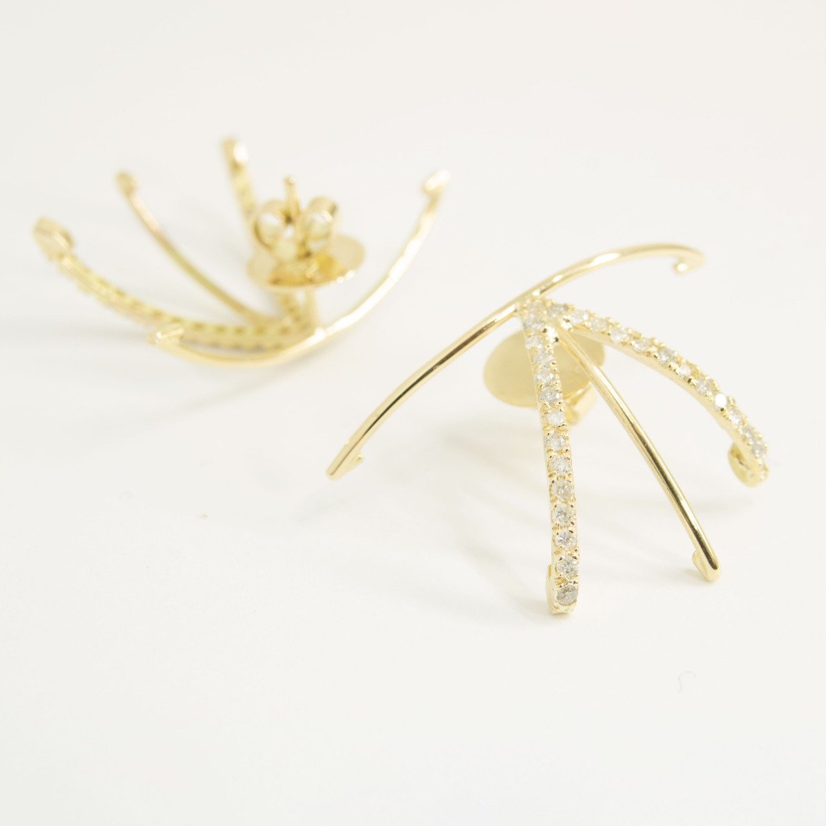 Brinco Garras Lisas e Diamantes