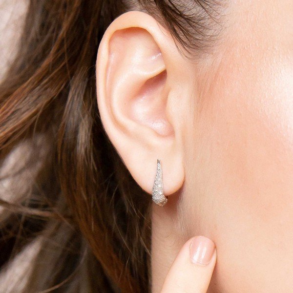 Brinco Gota Relevo Diamantes