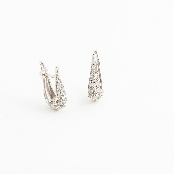Brinco Gota Relevo Diamantes