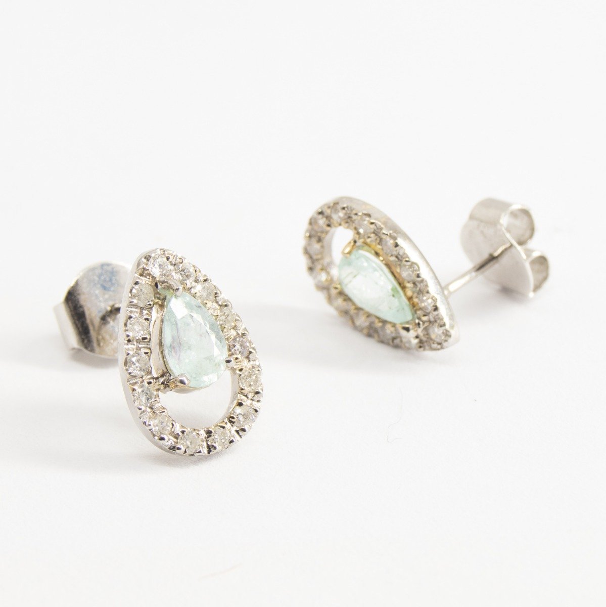 Brinco Gota Turmalina Paraíba Diamantes Corridos