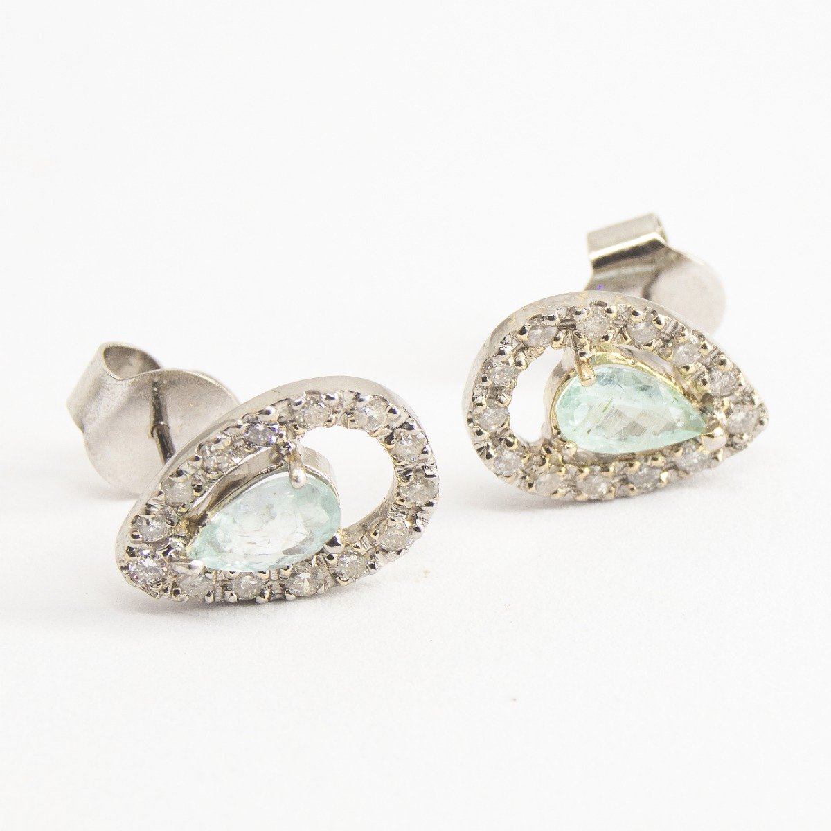 Brinco Gota Turmalina Paraíba Diamantes Corridos