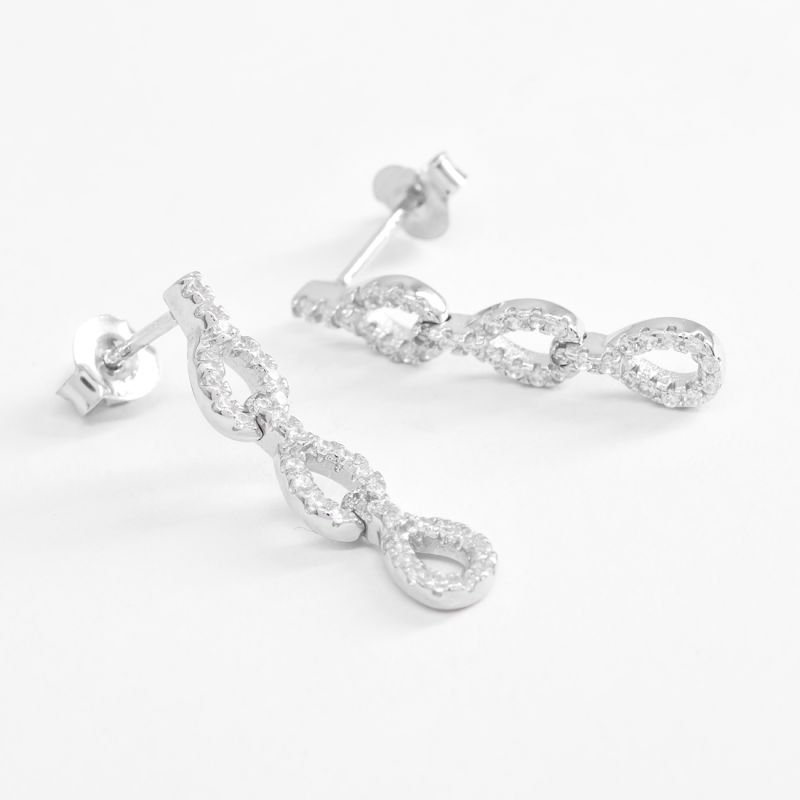 Brinco Longo Gotas Vazadas Stones