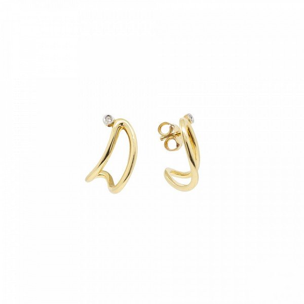 Brinco Minimal Style Duplo Encaixe Diamante