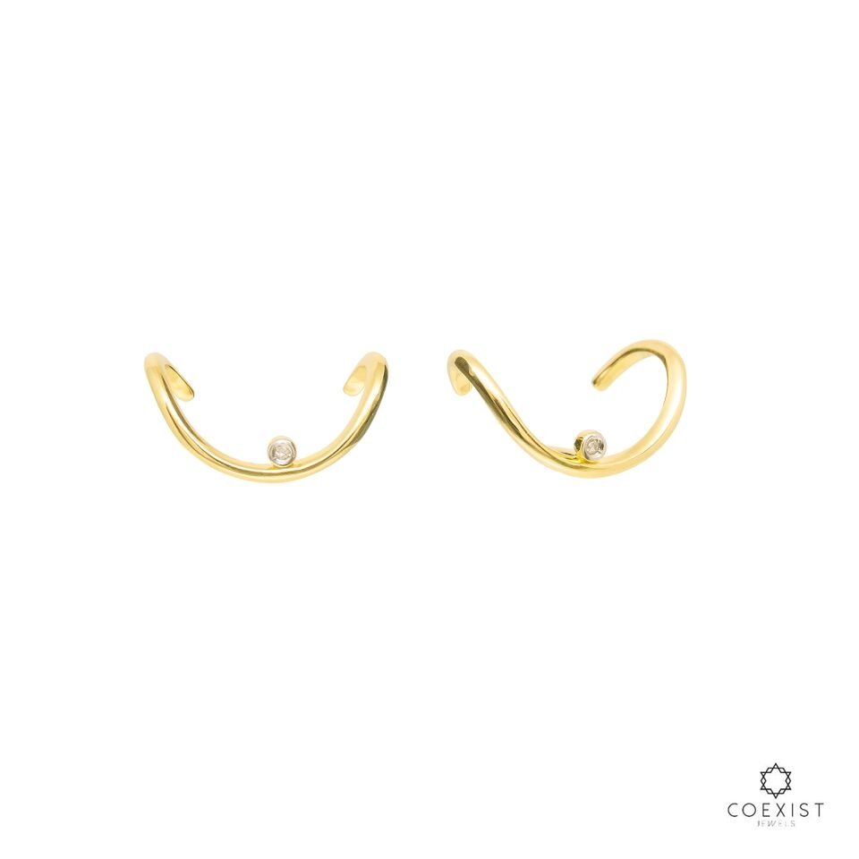 Brinco Minimal Style Ouro 18k e Diamantes