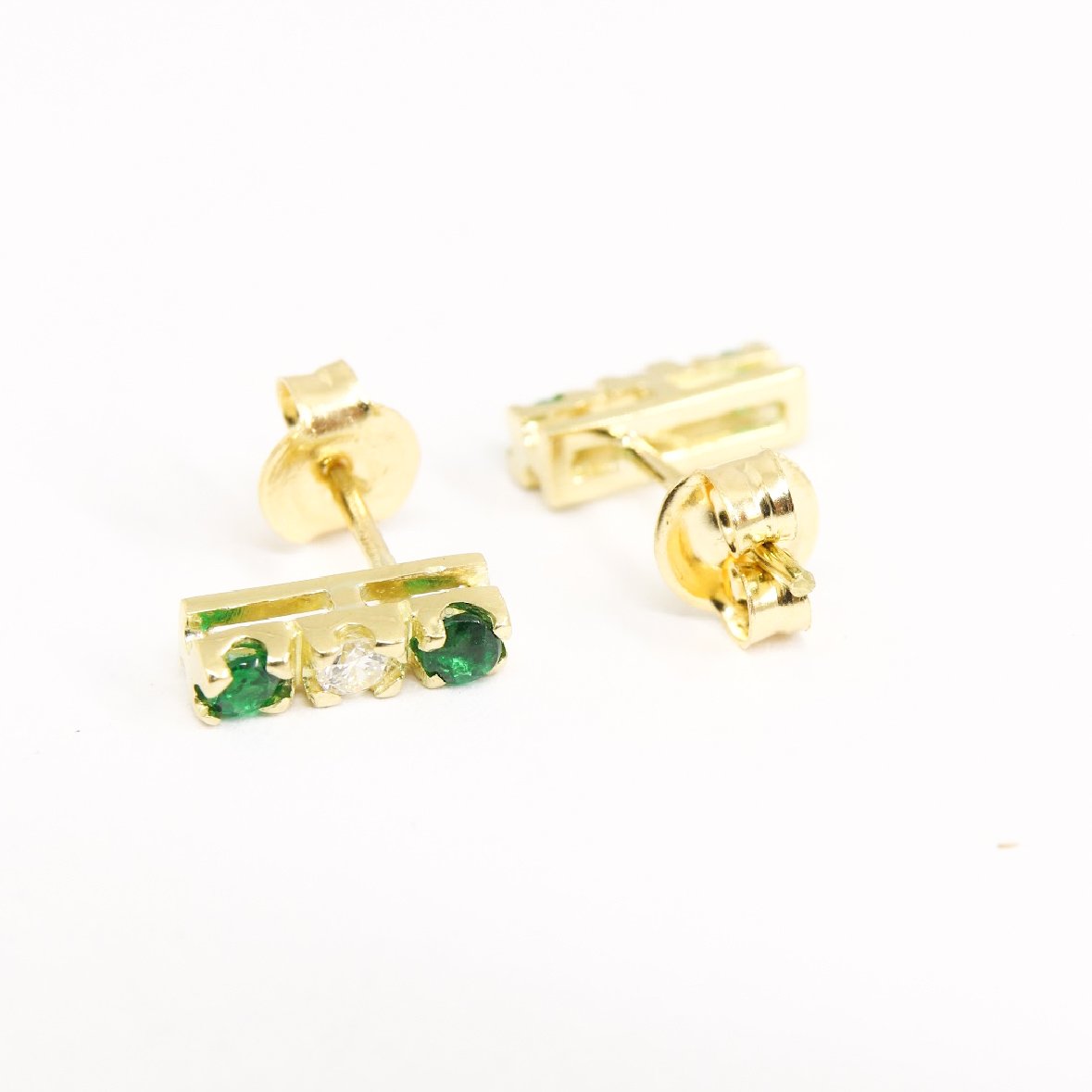 Brinco Palito Esmeraldas e Diamantes