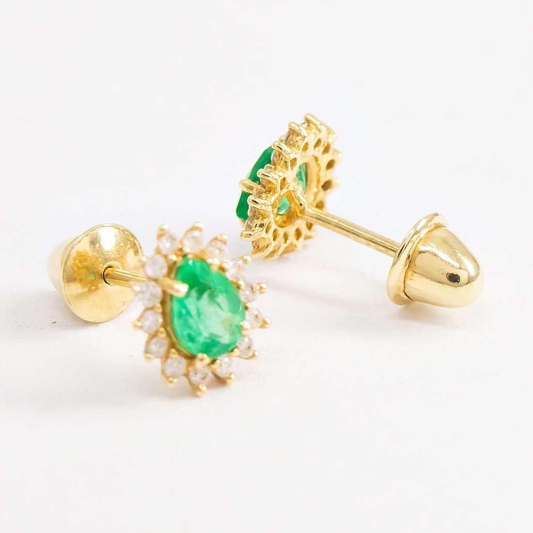 Brinco Princess Gota Esmeralda e Diamantes