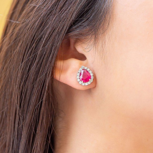 Brinco Princess Rubi e Diamantes