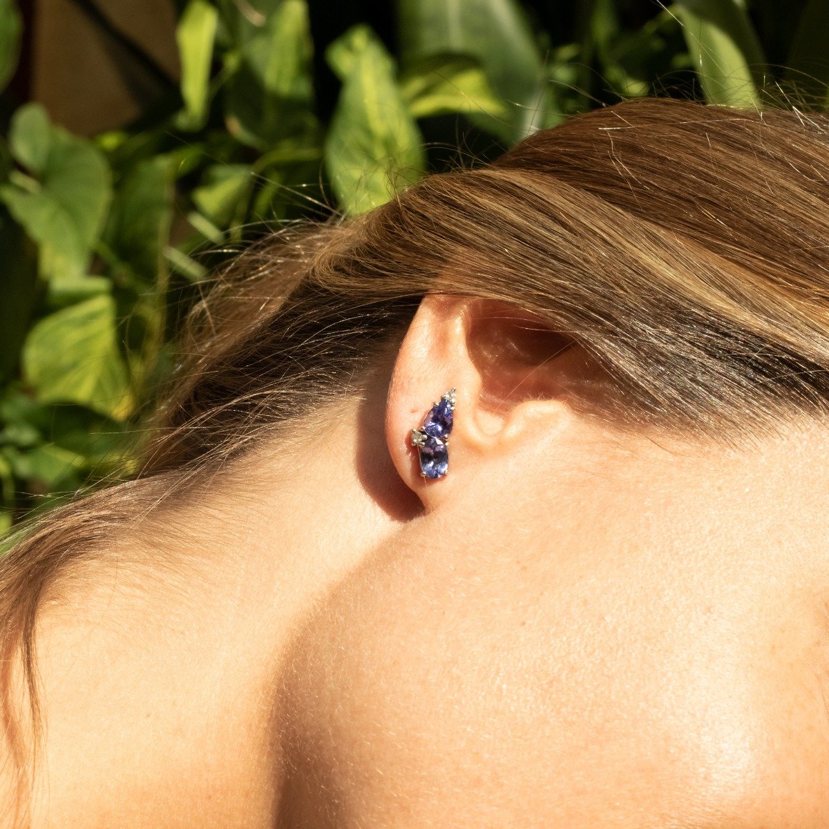 Brinco Tanzaintas Duplas e diamantes 