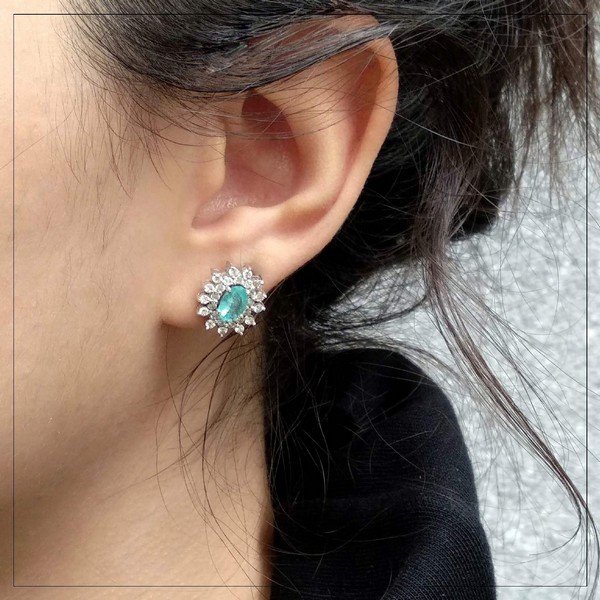 Brinco Turmalina Princesa Diamantes Cód. Produto: 883