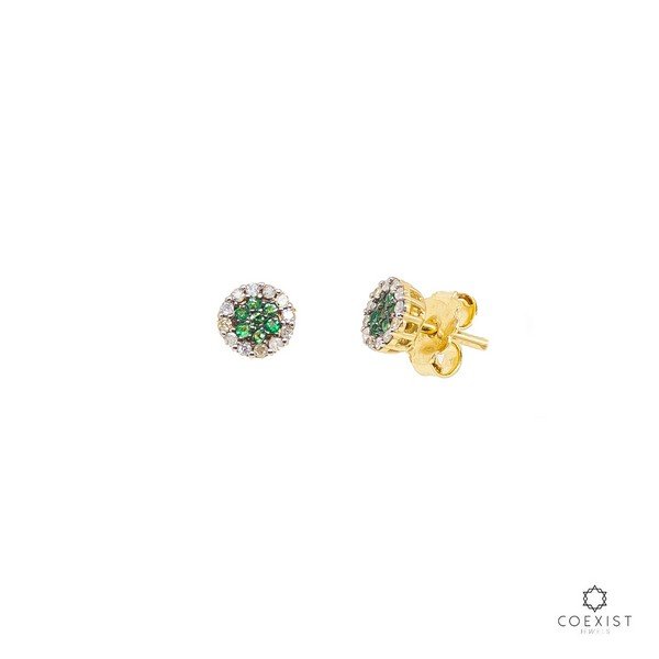 Brinco Voltas Esmeralda e Diamantes