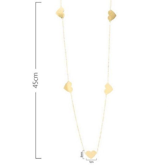 Choker Coração Chapinha Ouro 18K