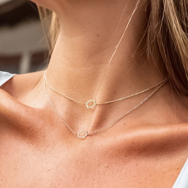 Choker Estrela Coexist Ouro 18K