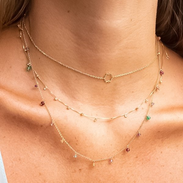 Choker Estrela Coexist Ouro 18K