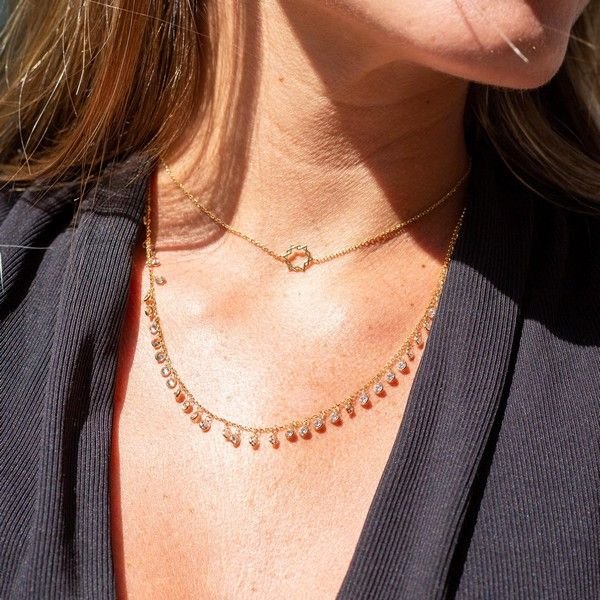 Choker Estrela Coexist Ouro 18K