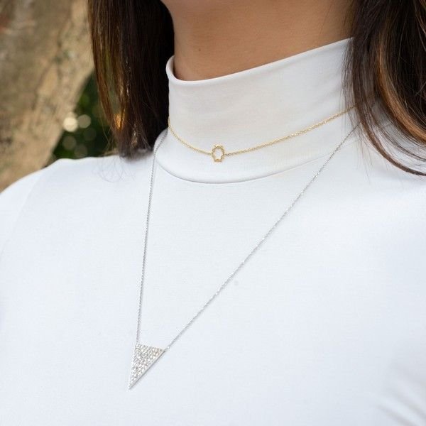 Choker Estrela Coexist Ouro 18K