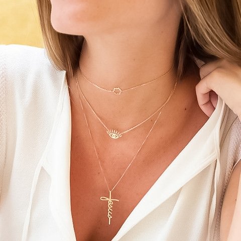 Choker Estrela Coexist Ouro 18K