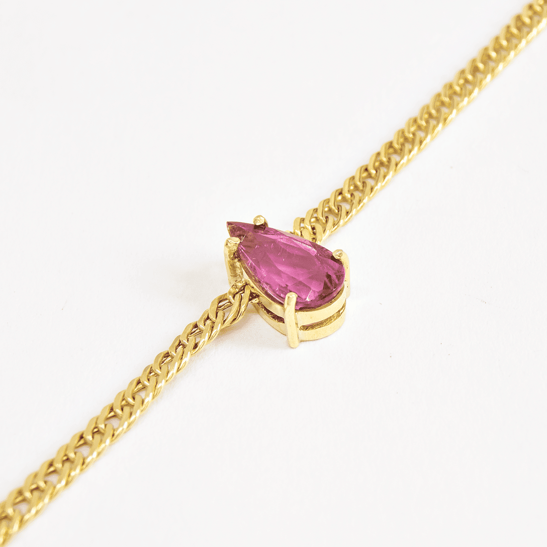 Choker Grumet Preciosa Turmalina Rosa