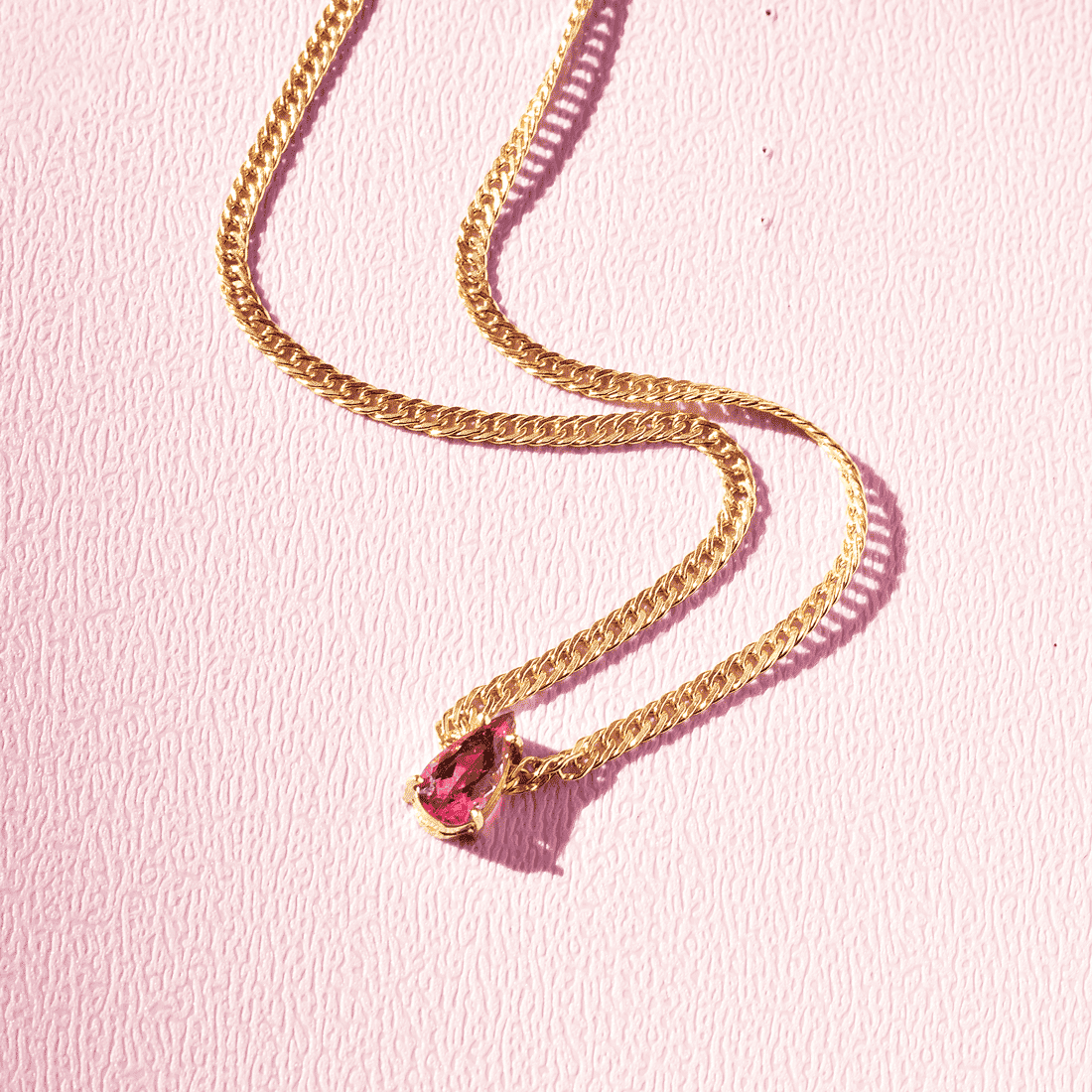 Choker Grumet Preciosa Turmalina Rosa