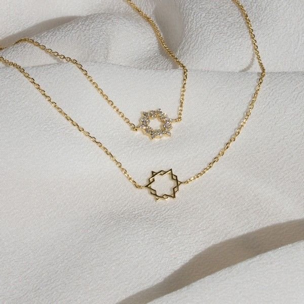 Choker Ouro 18k Estrela Coexist Diamantes