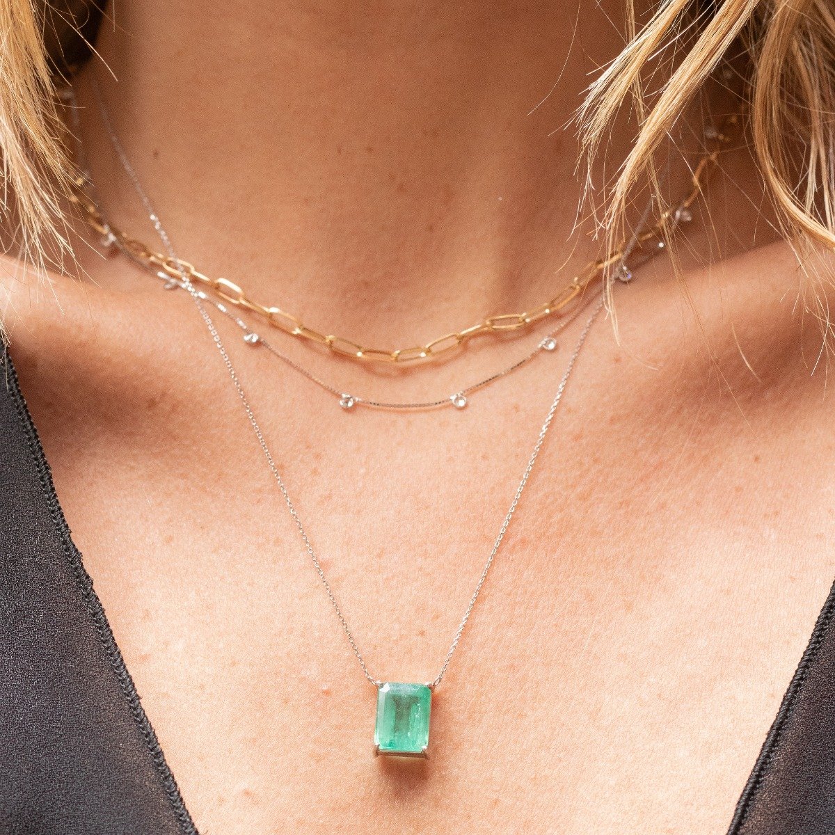 Choker Ouro 18K Vintage Tramas Compridas