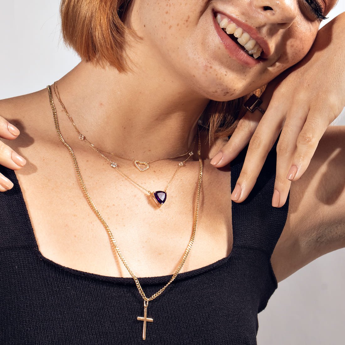 Choker Power Trilhon Ametista Extra e Pastilhas de Topázio 
