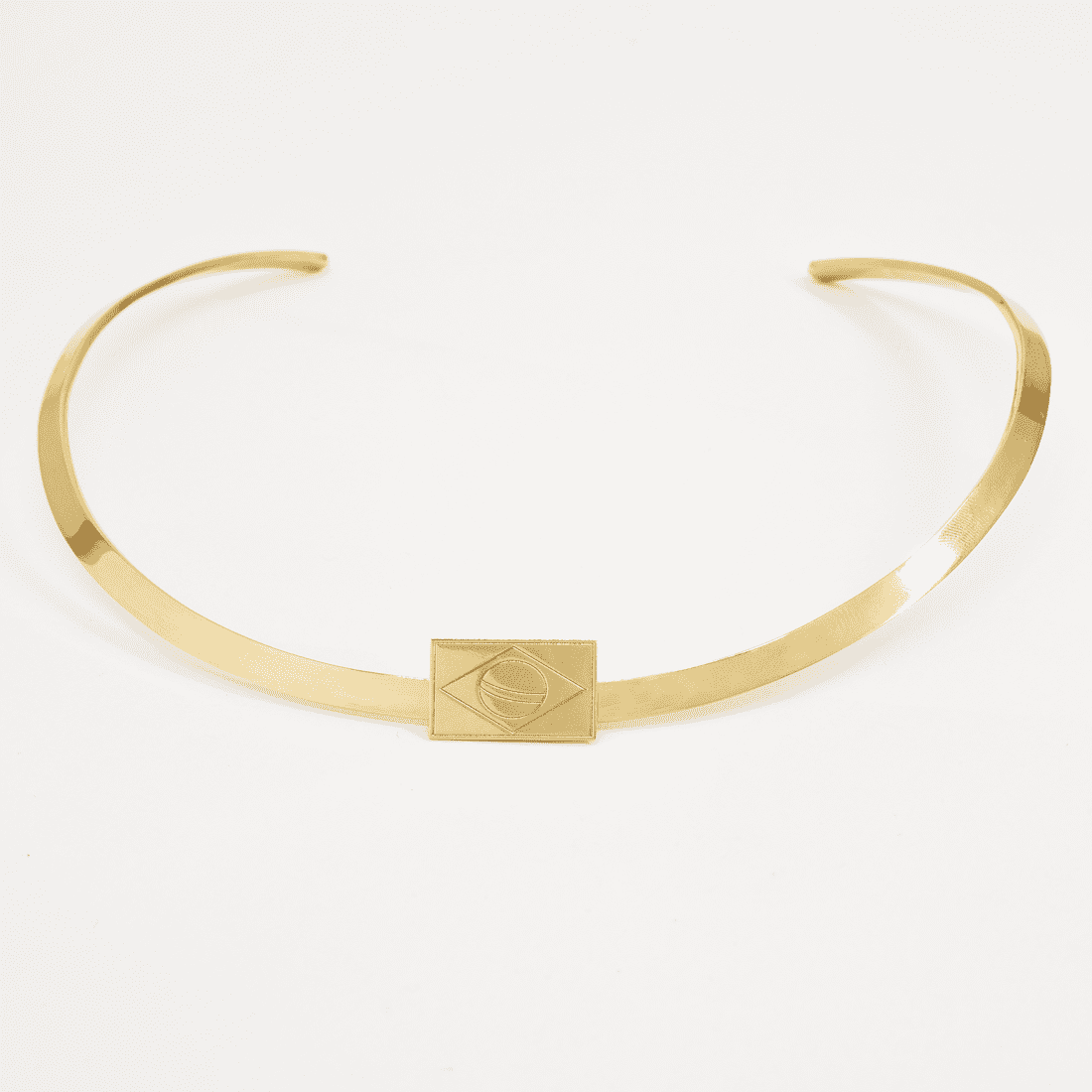 Choker Rígida Bandeira do Brasil