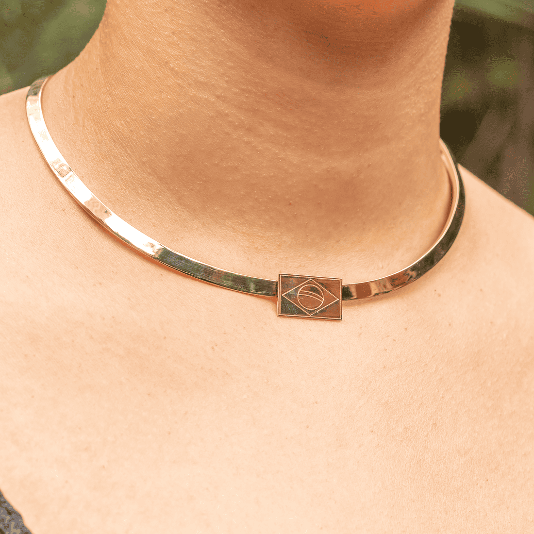 Choker Rígida Bandeira do Brasil