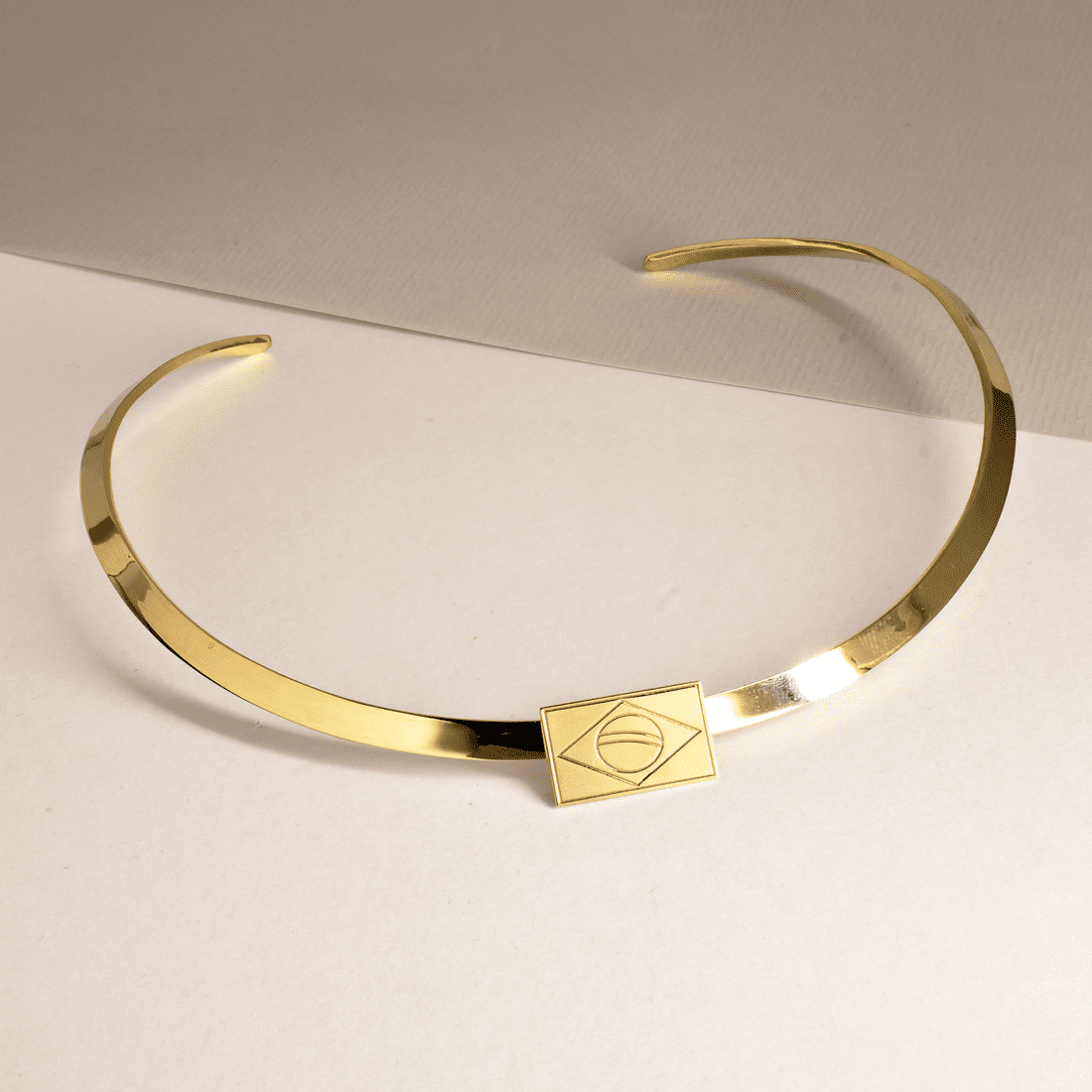 Choker Rígida Bandeira do Brasil